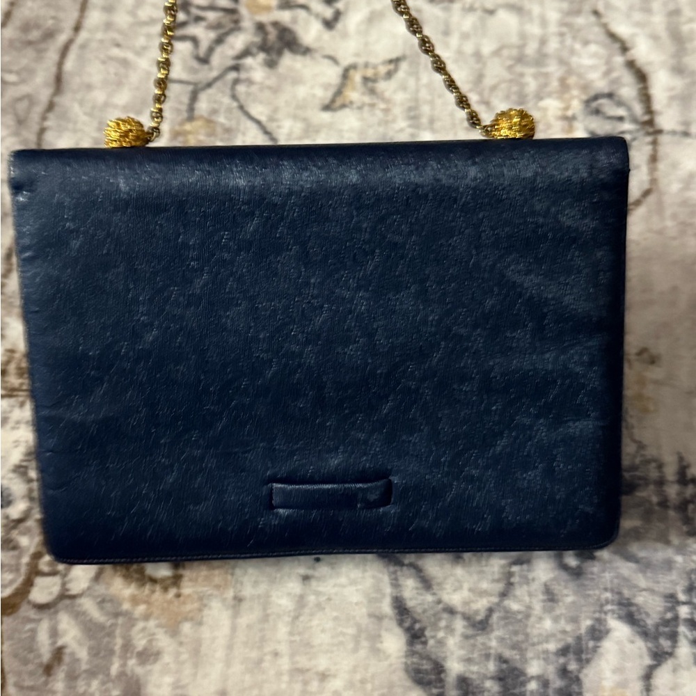 Prestige VTG Elegant Black Leather Chain Bag - Picture 2 of 5